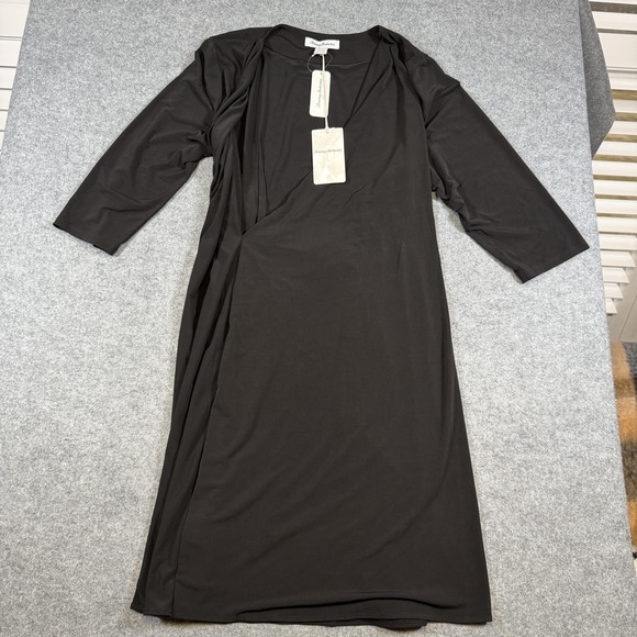 Tommy Bahama Dresses & Skirts - Tommy Bahama Dress Womens XL Black Clara 3/4 Sleeve Ruched Sheath Knee Length